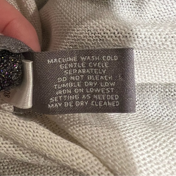 Chico’s Travelers Open Front Jacket Cardigan Size 2 M/12 Black Gray Cream - Picture 5 of 6